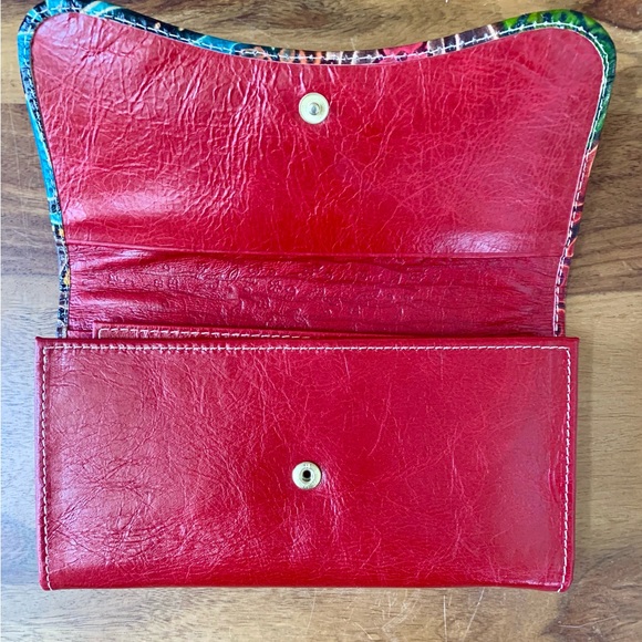 Rare Kane Milenium Red Leather Tri-Fold Wallet - Picture 2 of 6